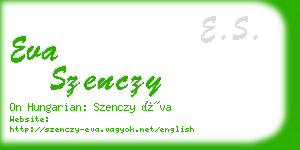 eva szenczy business card